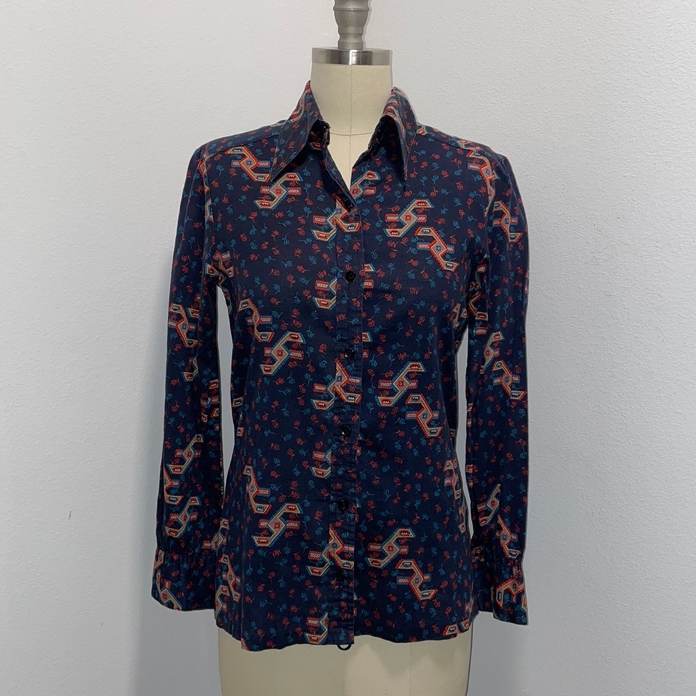 Vintage Long Sleeve Button Up Top